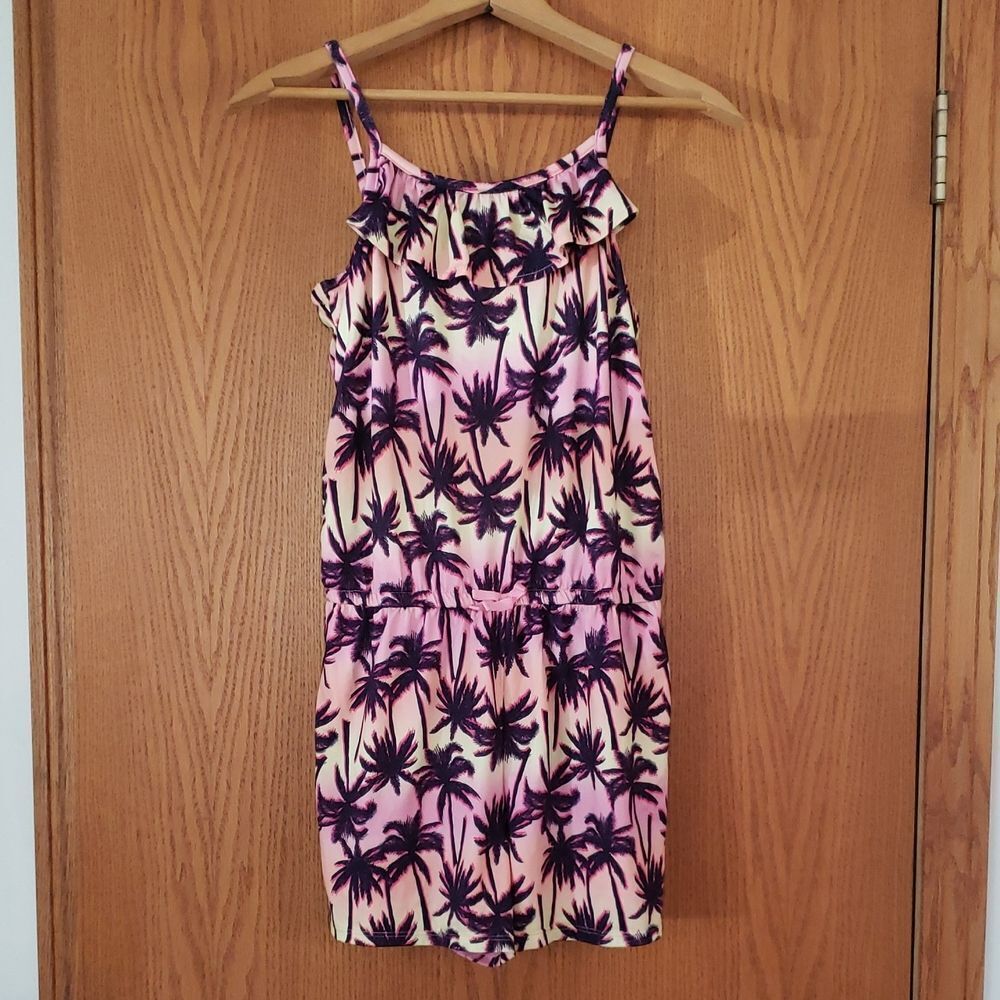 NWOT Wonder Nation Palm Tree Print One Piece Romper Sz Jr XL (14-16)